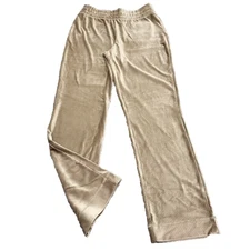 Isaac Mizrahi Live Soho Trendy Ribbed Velour Pants X-Small Sz Beige w Pockets