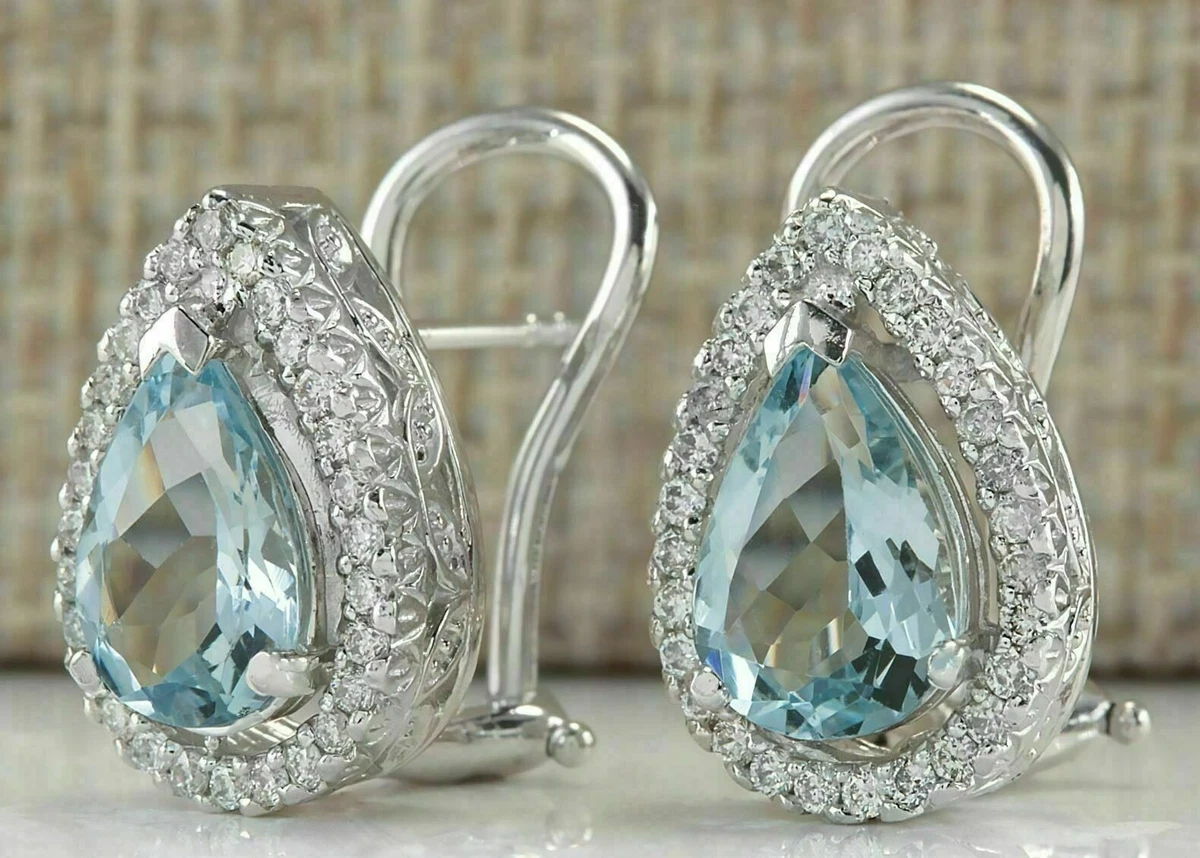 Lab created aquamarine earrings online