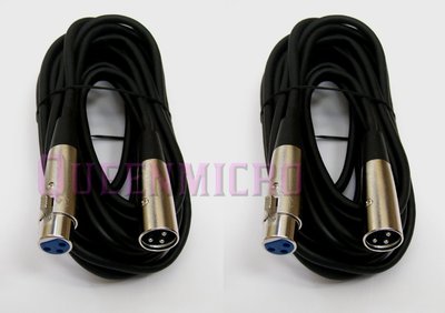 2 x 10FT XLR 3Pin Male Female Microphone Mic Audio Cord Shielded Balanced Cables