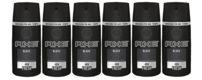 6 AXE Black Deodorant Body Spray For Men 150ml / 5.07oz each 