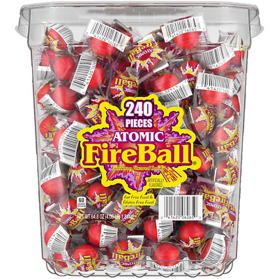 Atomic Fireball, Candy, Cinnamon Flavor, Individually Wrapped, 7.5 G (240 Ct)
