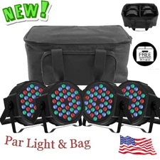 4Pc RGB Stage Beam Lighting 36 LED DMX PAR Lights DJ Disco Party Show Lamp w/Bag
