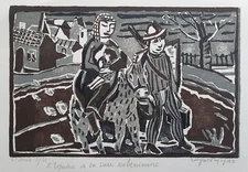 Wood Engraved Orig Edgard Tytgat Belgian School Sign/No Expatriation Rubenian Land 1925