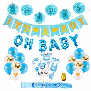 Huiran Baby Shower Decorations Boy Kit Letters Balloons Photo