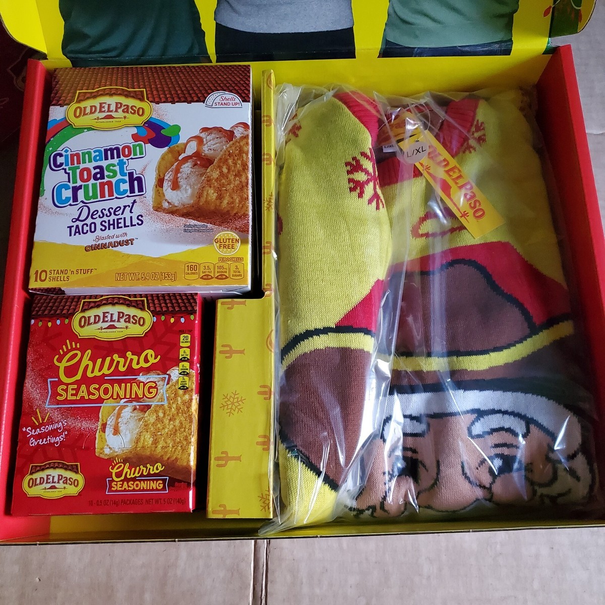 Old El Paso Holiday Hype Gift Box W/ Ugly Christmas Sweater L/XL 2024