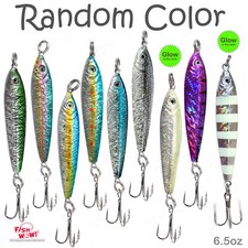 Fish WOW! 6.5oz Fishing Mega Live Metal Bait Trolling Jig Lures Random Color New