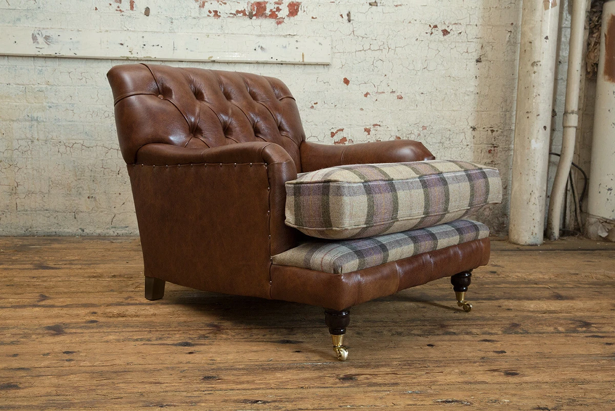 Low back leather armchair deals