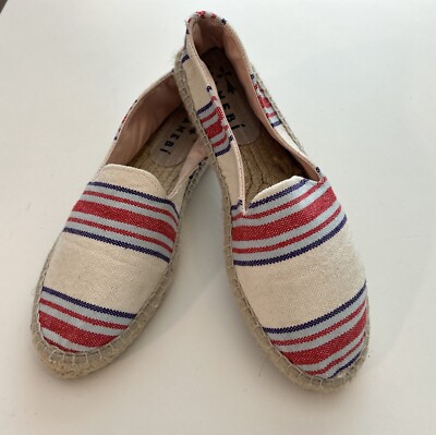 Manebi Espadrilles Womens EU 39 US 8 Striped Slip On Flat Surfer Chic