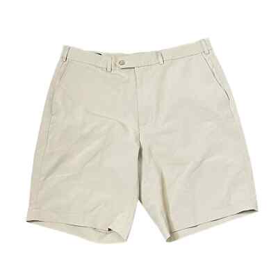 Monterey Club Men Golf Short Chino Classic Fairway Beige Hi-Rise Stretch Size 32