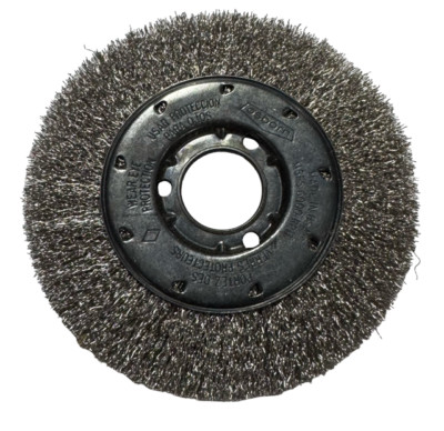 Osborn 6'' Narrow Face Crimped Wire Wheel, .0104 SS, 1-1/4'' Arbor Hole USA Made