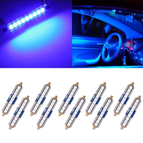 10x 41mm White LED Lights Car Interior Bulb Dome Map Lamps Festoon 211