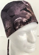 Halloween Bats Lined Medical Scrub Cap Surgery Hat Chef Dental Veterinarian