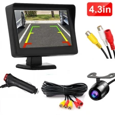 Car Backup Camera Front Rear View HD Parking System Night Vision + 4.3" Monitor