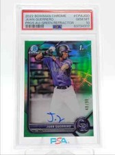 JUAN GUERRERO 2022 BOWMAN CHROME 1ST GREEN REFRACTOR AUTO 48/99 PSA 10