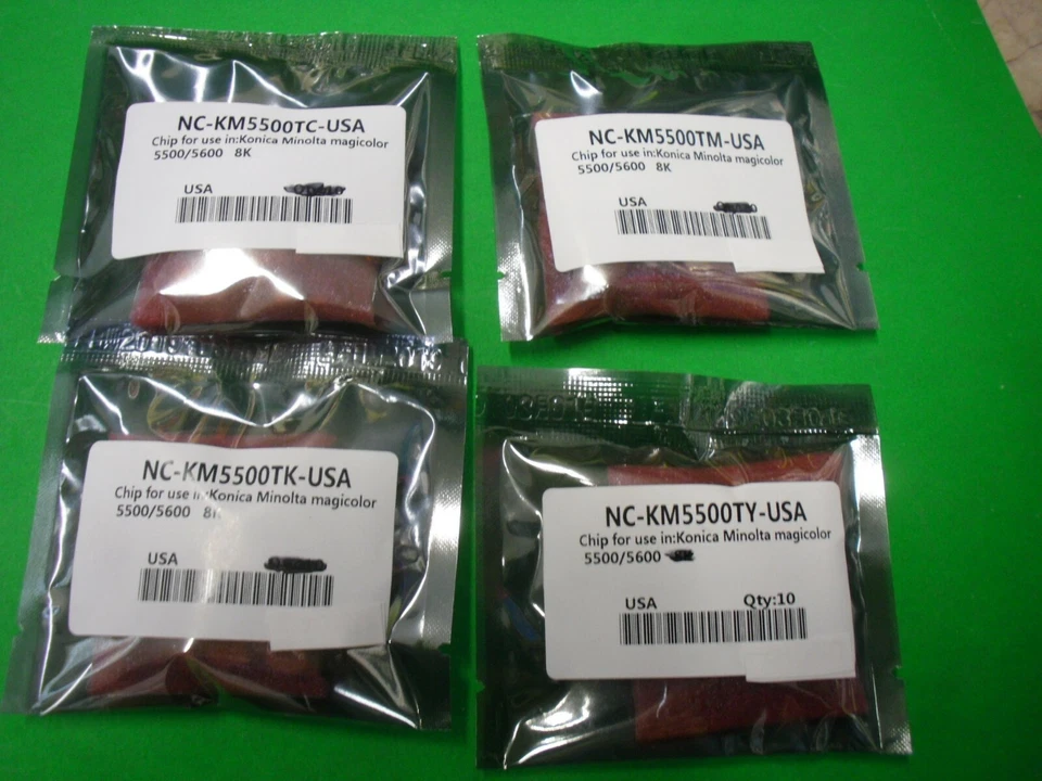 New ! 4PK Toner + 4 Chips for Konica Minolta Magicolor 5500 5600 5570 5650 5670  - Image 2 of 2
