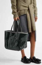 AUTHENTIC JW Anderson Belt Anchor Logo Coated Denim Tote