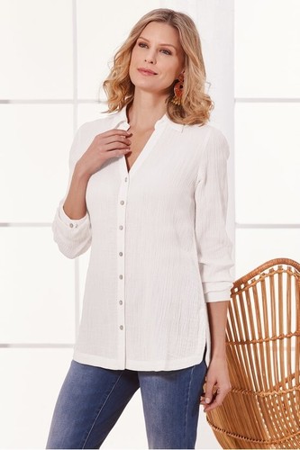 Soft Surroundings Paradise Pool Tunika Damen Gr. M (10-12) Farbe Marshmallow Neu - Bild 1 von 3