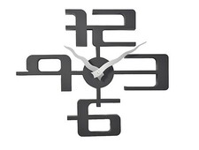 Wanduhr 3 D Design 42,5 cm Modern 1107 schwarz