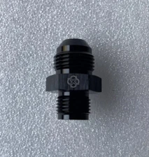 N132 -6AN Male Flare To 7/16-24 Inverted Flare  Aluminum BLACK Fitting