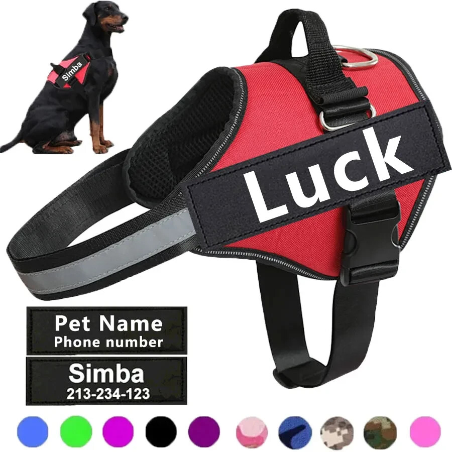 Dog Harness NO PULL Reflective Breathable Adjustable Pet Harness For Dog Vest ID
