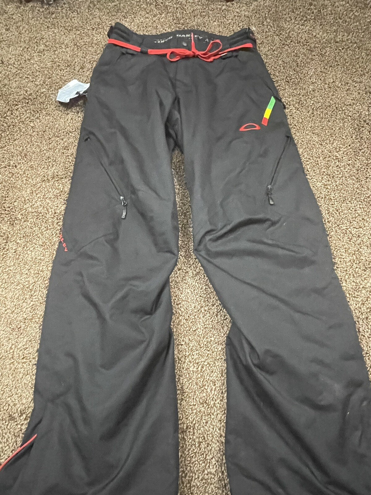 dark red ski pants