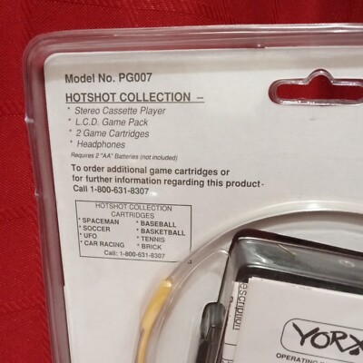 NOS Yorx Walkman Video Game Console Tape Player Pg007 hotshot RARE