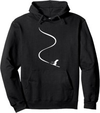 Skier With Tracks In Deep Powder Snow Freeride Sports Unisex Hooded Sweatshirt