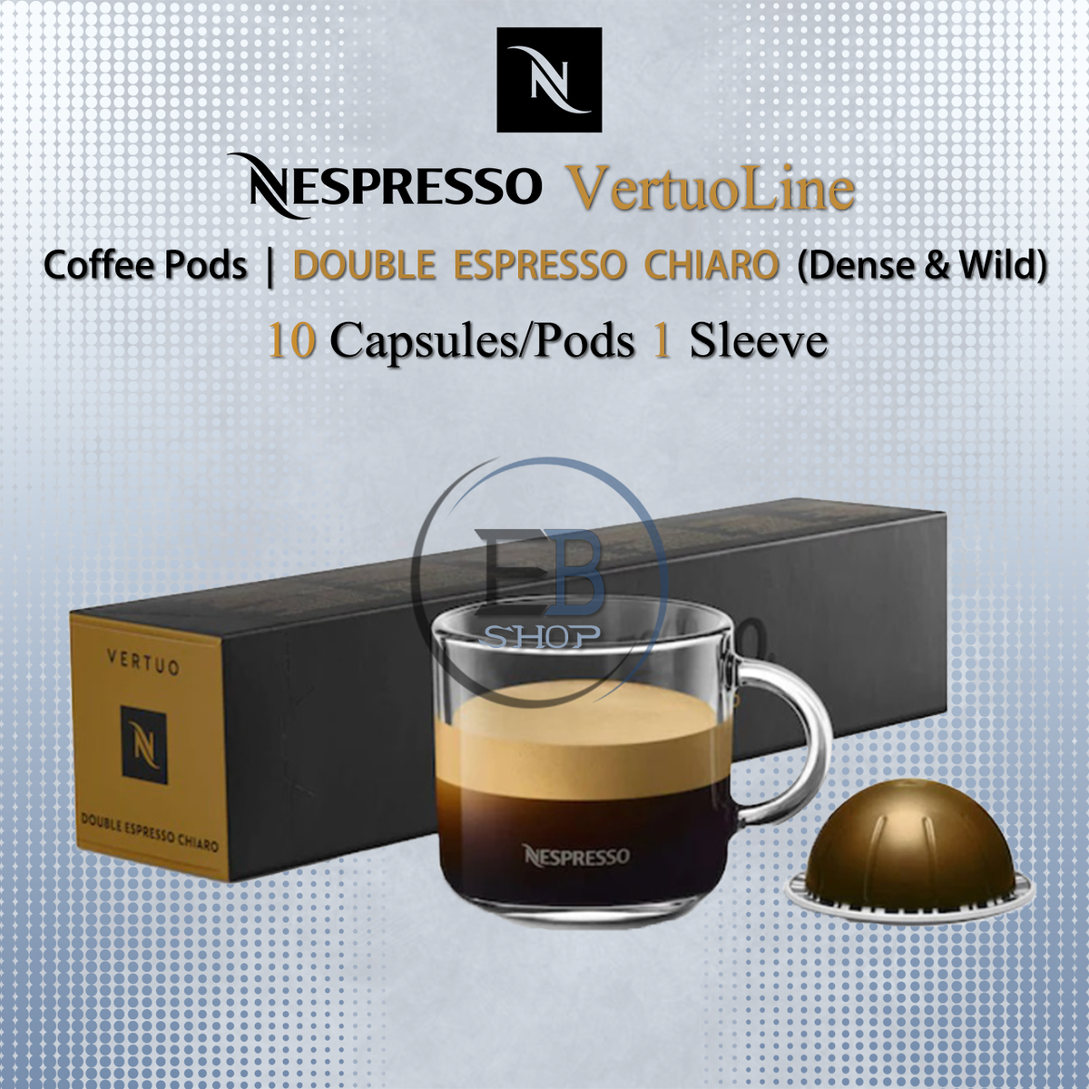NESPRESSO Coffee Pods Vertuo Line 10 Capsule Sleeve DOUBLE - Main Image