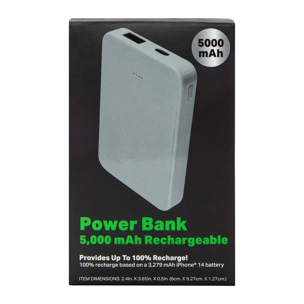 POWER BANK 5000 mAh Rechargeable Portable For Phones USB C & A Compatible | NEW POWER BANK 5000 mAh Rechargeable Portable For Phones USB C & A Compatible | NEW