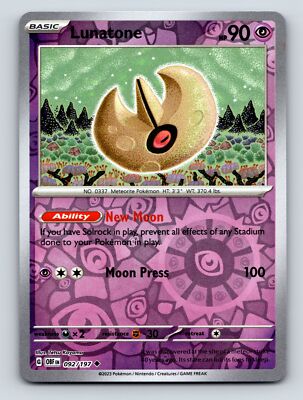 ポケモンカードゲーム moon Basic Lunatone HP 90 New Moon Ability Moon Press Attack Purple