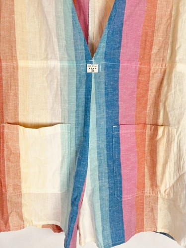 Billabong Girls Large (14/16) Romper Stripes Overall Shorts Summer Beach NEW $50 - Picture 7 of 10