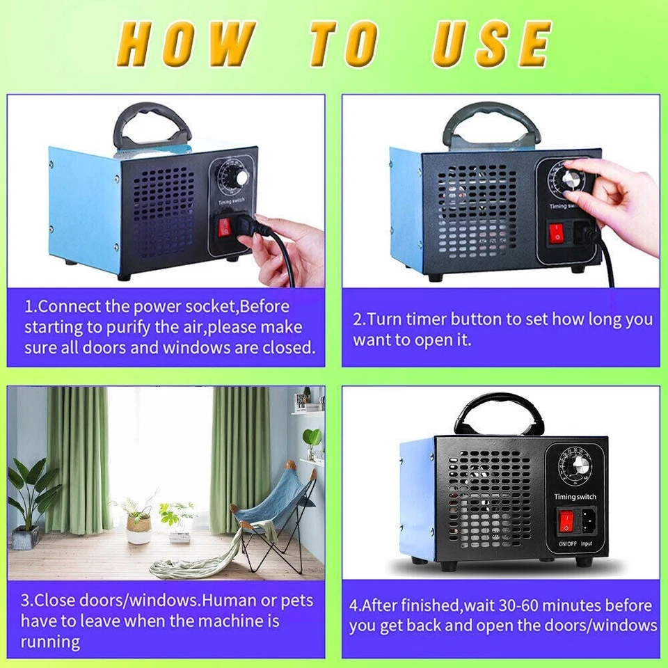 Commercial Ozone Generator Machine Industrial Pro Air Purifier Ionizer Ozonator - Image 4 of 4