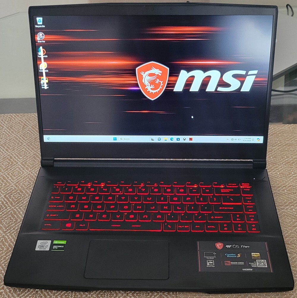 Gaming Laptop MSI GF65 Thin 15.6'' Intel Core I7-10750H 256gb ram