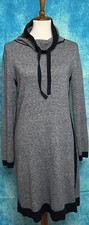 T by Talbots Soft Terry Knit  Cowl Neck Dress Blue Gray Size Small Women’s