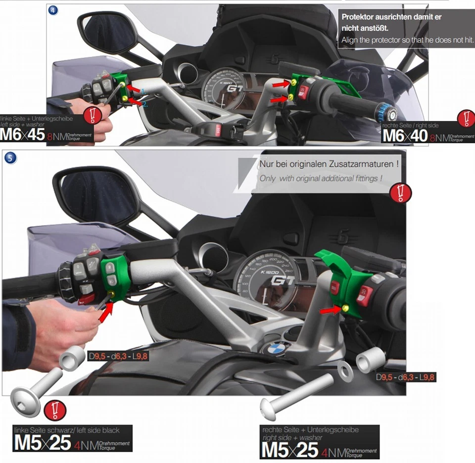 Cubierta de protección de guardamanos de manillar apta para BMW K1600GT K1600GTL 2012-2016 Foto 3 de 4