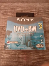 Sony DVD-RW 2-Pack 120 Min 4.7 GB/Go Re-Writable Speed 1x-4x Blank Discs Sealed