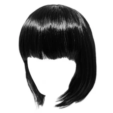 Economy Black Bob Wig ~ ADULT TEEN HALLOWEEN SHORT BOB COSTUME COSPLAY PARTY WIG