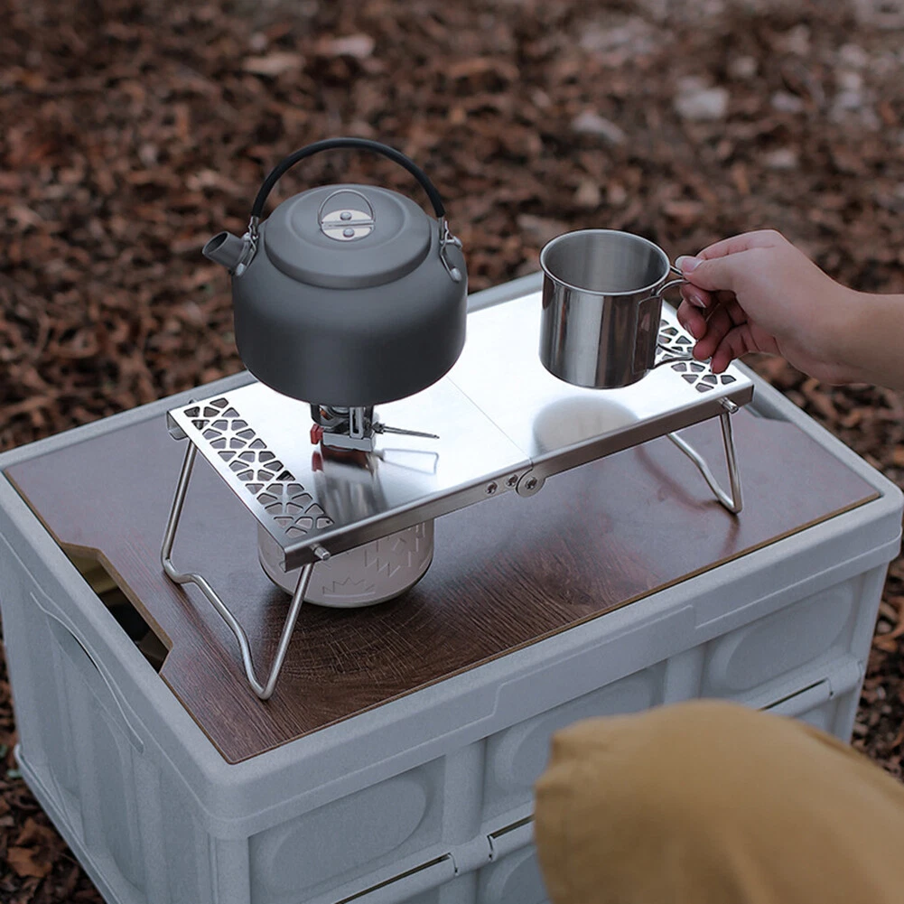 Stainless Steel Camping Stove Table Portable Foldable BBQ Table Outdoor  Tools | eBay