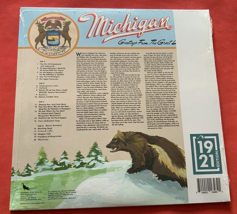 Sufjan Stevens Michigan (hmv Exclusive) 2x Red Vinyl 12" Album, Mint, Sealed. - Image 4 of 4