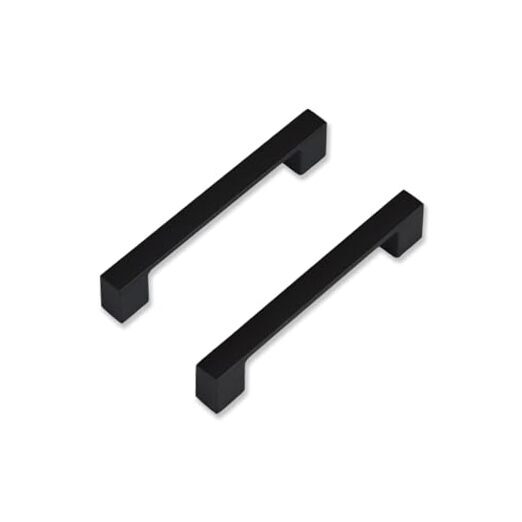 Cabinet Pulls 5 Inch Drawer Hardware Square 5'' Hole Center Black 30 Pack