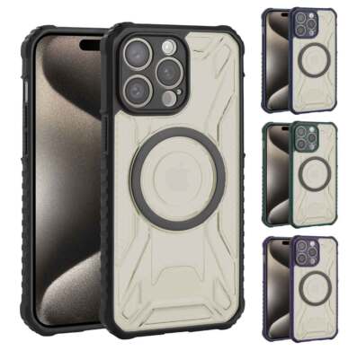 For Apple iPhone - Clear w/Grip TPU Edge MagSafe Impact Cover Case
