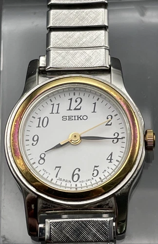 Vintage Seiko 495-807 Silver-Tone Watch with Speidel Stretch Band - New Battery