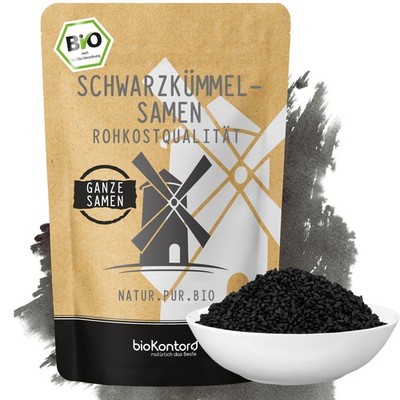 BIO Schwarzkümmel ganz 500 g - 100 % ägyptische Nigella Sativa Samen - bioKontor