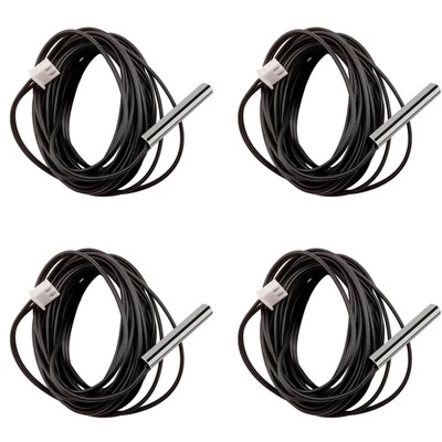 TIEXYE 4pcs 10K Thermistor 3 M, 3950 NTC 10K Thermistor Temperature Sensor Probe, St...