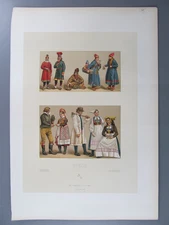 Suede, Original Chromolithograph from Racinet, 1888