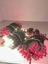 100 ct Incandescent Christmas String Mini Red White Lights 3 Spacing 3 Sets