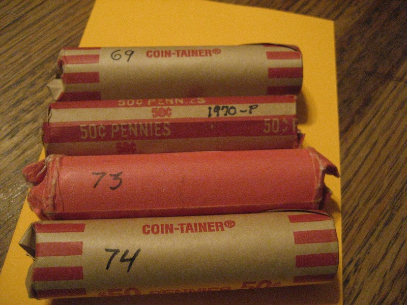 LINCOLN MEMORIAL Cents 4 UNC. Rolls 1969P-70P-73P-74P NR!