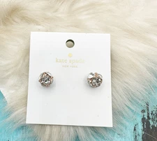 New kate spade new york Crystal Lady Marmalade Rose Gold CZ Round Stud Earrings