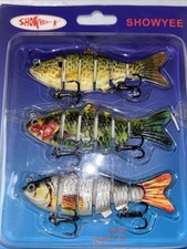 Realistic Action Fishing Lure Bait Set of 3 in Case New