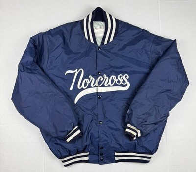 Vintage Bomber Jacket XL DeLong Nylon Letterman Jacket Bomber Coat Flawed